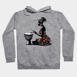 Afrocentric Woman Drum Hoodie